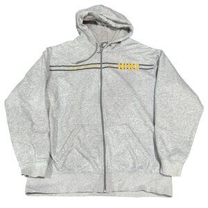 Nike Men's Full Zip Grey Yellow‎ Stripes XXL Hoodie Athletic Sweatshirt |P1